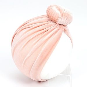 Pink Top Knot Velvet Turban Baby Girl